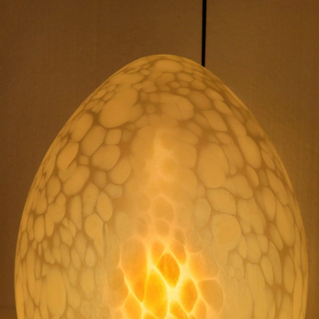 Mid-Century Egg Table Lamp in Glass from La Verrerie de Vianne, France, 1970s For Sale - Image 11 of 18