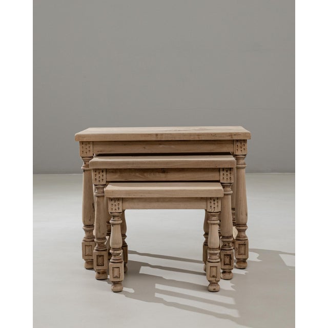 Mid 20th Century 20th Century French Wooden Nesting Tables - Set of 3 For Sale - Image 5 of 18