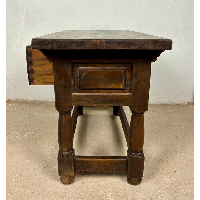 Antique Spanish Rustic Oak Side Tables with Drawers, 1900s, Set of 2 For Sale - Image 9 of 14