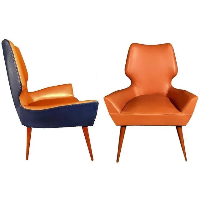 Set of Mid-Century Modern Armchairs in the Style of Gio Ponti, 1950s For Sale - Image 6 of 8