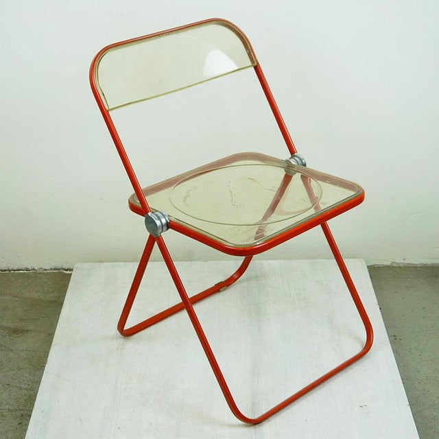 1970s Acrylic Glass Folding Chair by G. Piretti for Castelli, Italy, 1970s For Sale - Image 5 of 16