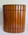 Brown 1960s Ransburg Wood Slat & Gold Metal Oval Wastebasket For Sale - Image 8 of 11