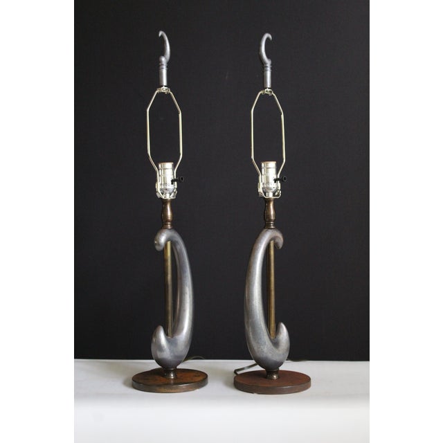 Mid 20th Century Gerald Thurston Influence Sculptural Lamps - a Pair For Sale - Image 10 of 12