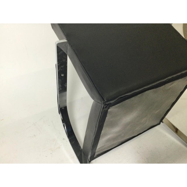 Black Pair of Mies Van Der Rohe Brno Style Flat Bar Chair in Black Leather, 1990s For Sale - Image 8 of 10