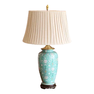 Chinese Turquoise Glazed Porcelain Vase Adapted Into a Lamp