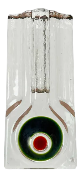 Vintage German Glass Block Vase by H. Düsterhaus for Walther Glas, 1970s