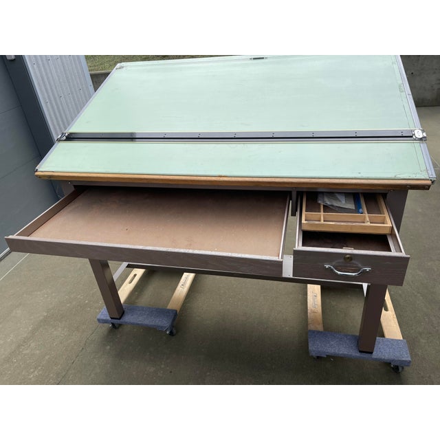 Vintage Mayline Ranger Green Top Drafting Table Chairish