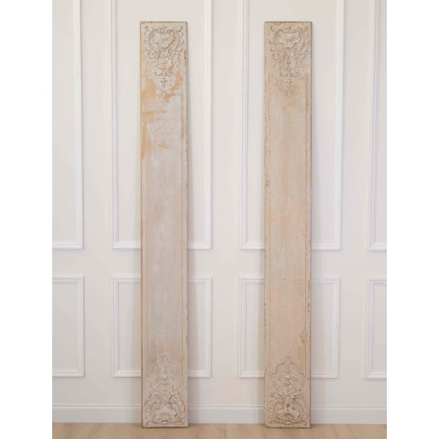 Pair of Antique French Painted Boiserie Panels For Sale - Image 4 of 7