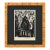 Vintage Signed Ruben Bermejo Black & White Architectural Print, 1991, Burl Wood Frame For Sale