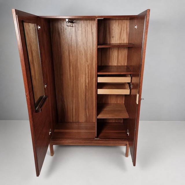 Vintage Wardrobe in Beech, 1970s, in Very Good conditions. Designed 1970 to 1979