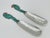 An exceptional and increasingly scarce pair of Emilia Castillo serving utensils, handcrafted in Taxco, Mexico, showcasing...