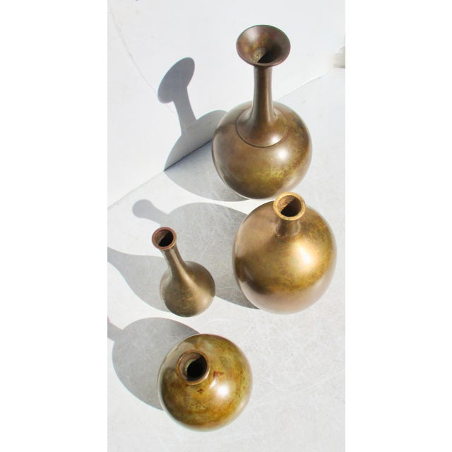 Collection of MCM Japanese Bronze Vases- Group of 4 For Sale - Image 4 of 10