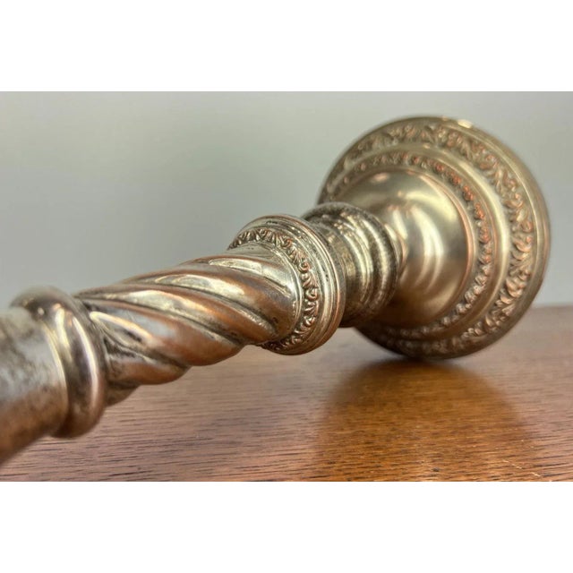 Vintage French Silver Plated Candleolders, Set of 2 For Sale - Image 9 of 14
