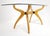 Sculptural Mid-Century Modern Glass-Top Dining Table with Curved Wood Base For Sale - Image 11 of 18