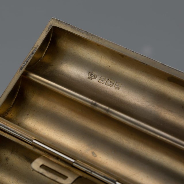 Silver Antique English Silver Cigar Case, 1907 For Sale - Image 8 of 11