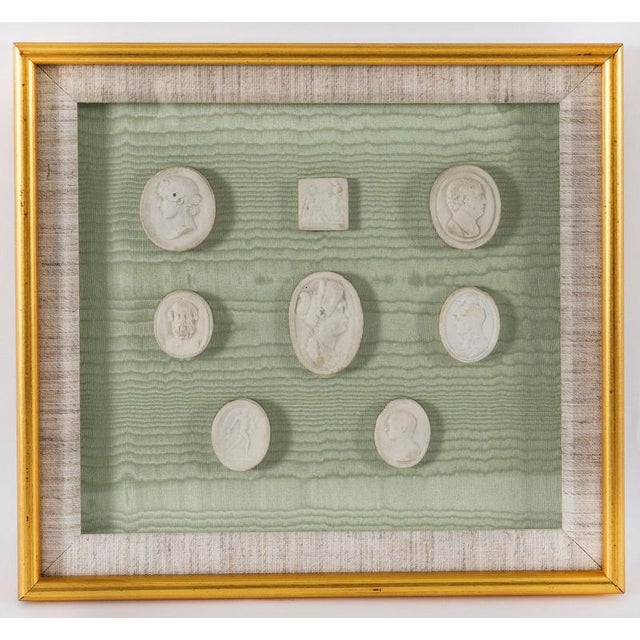Antique Framed Plaster Grand Tour Intaglios, 19th Century, Set of 2 For Sale - Image 3 of 13