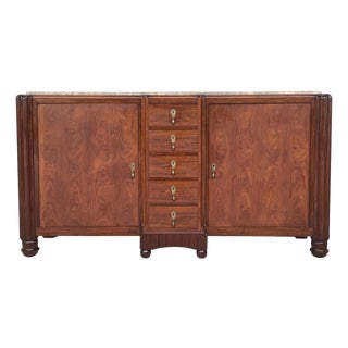 Mid 20th Century French Large Mahogany and Macassar Art Deco Sideboard For Sale
