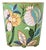 Matthew Izzo Home Handpainted Tole Metal Poppy Floral Wastebasket in Spring Green For Sale