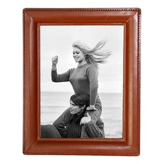 Brown Leather Photo Frame, France, 1950s For Sale