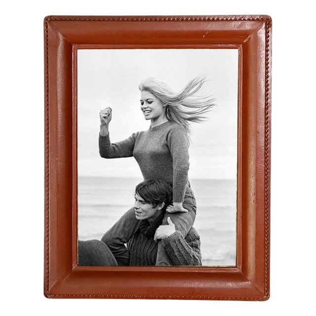 Brown Leather Photo Frame, France, 1950s For Sale
