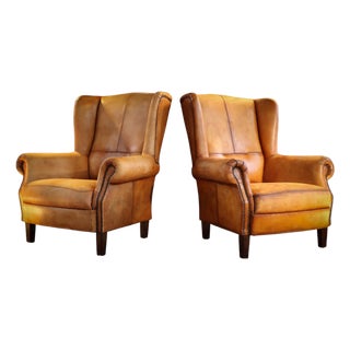 Dutch Sheepskin Club Armchairs, 2010s, Set of 2 For Sale