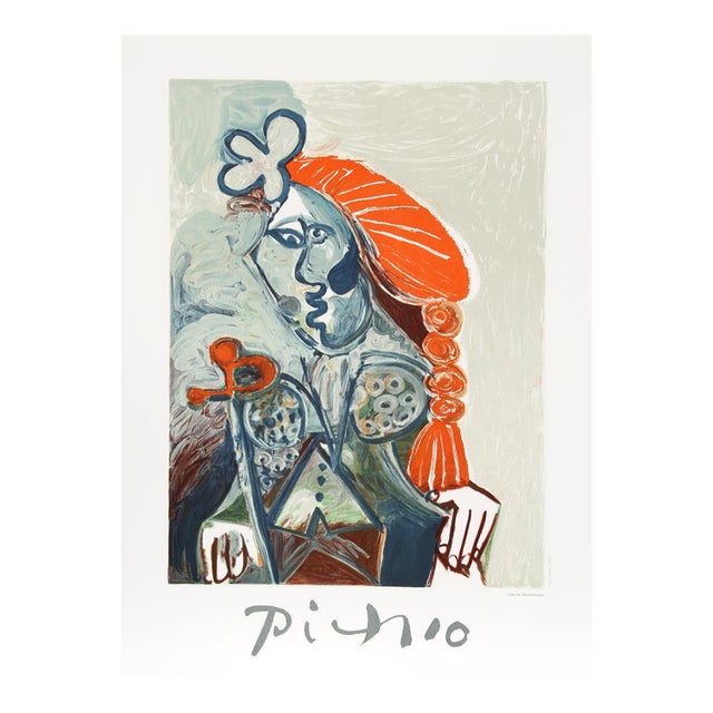 La Femme Avec Le Béret Rouge, 1980's Marina Picasso Estate Poster Collection After Pablo Picasso For Sale
