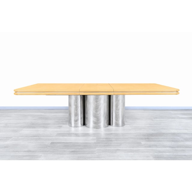 Canary Yellow Mid-Century Modern "Radial" Dining Table by Stanley J. Friedman for Brueton For Sale - Image 8 of 13