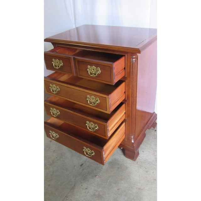 Wood 1980s Stickley Cherry Nightstand Bachelors Chest Designer For Sale - Image 7 of 11