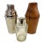 1930's German Travel Nesting Cocktail Shaker Set With Leather Case and Glass Insert For Sale