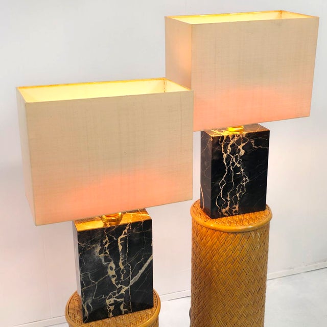 Stone Mid-Century Hollywood Regency Marble Table Lights, 1960s, Set of 2 For Sale - Image 7 of 12