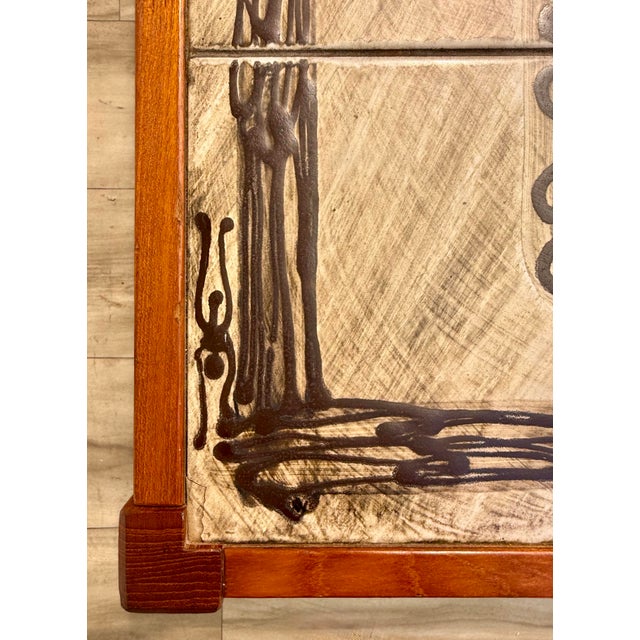 1960s Danish Modern Teak & Abstract Ceramic Tile Coffee Table Made in Denmark For Sale - Image 9 of 15