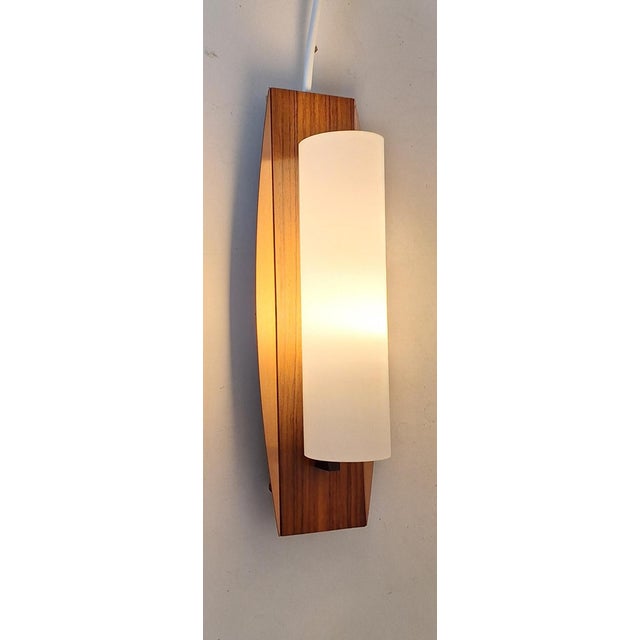 Vintage Wall Lamp with Copper Frame and Teak, 1970s For Sale - Image 9 of 11