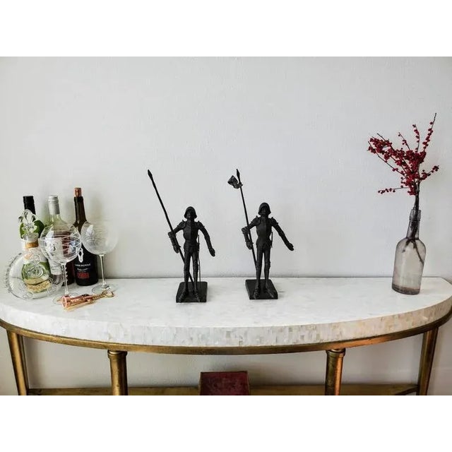 Antique European Medieval Knight Iron Figures - a Pair For Sale - Image 4 of 11