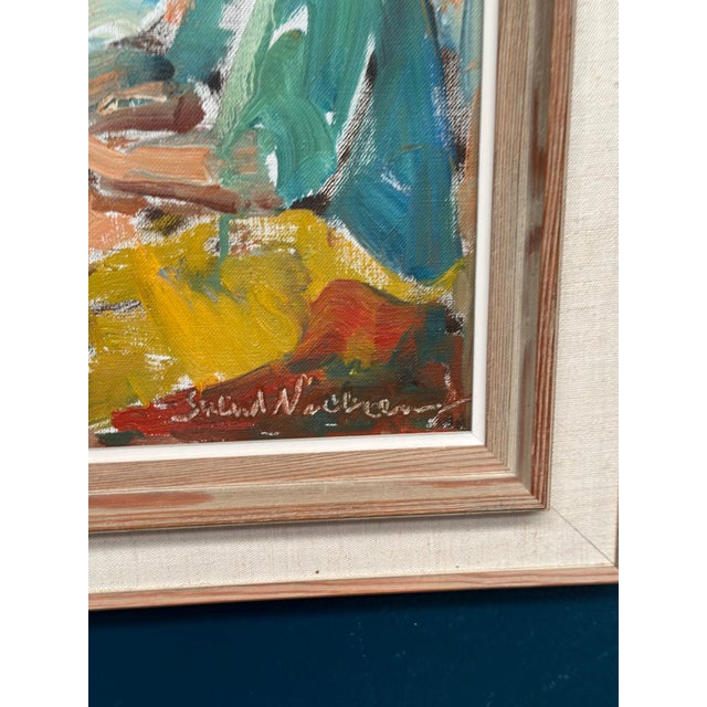 Svend Nielsen, Figures at the Fish Shed, 1950s, Oil on Canvas, Framed For Sale - Image 6 of 16