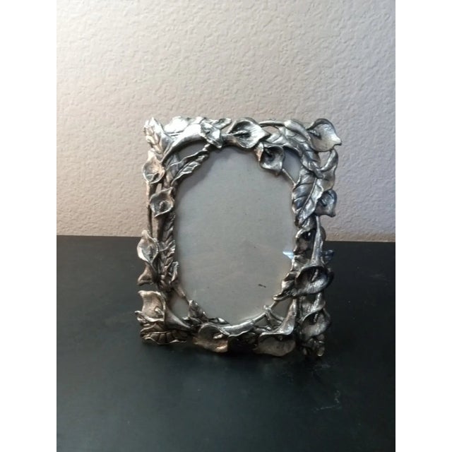 1995 Arthur Court Pewter Calla Lilly Photo Frame For Sale In Dallas - Image 6 of 7