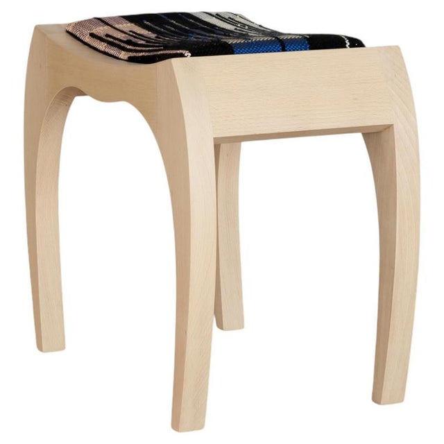 Signed Rumbo Stool 2 in Beech Wood by Jean-Baptiste Van Den Heede For Sale - Image 8 of 8
