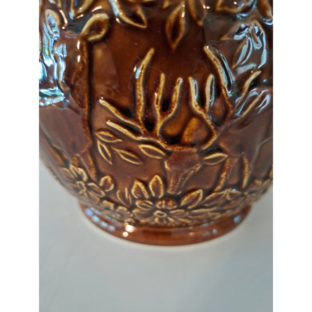 Art Deco Floral Pitcher With Dog Handle For Sale - Image 3 of 11