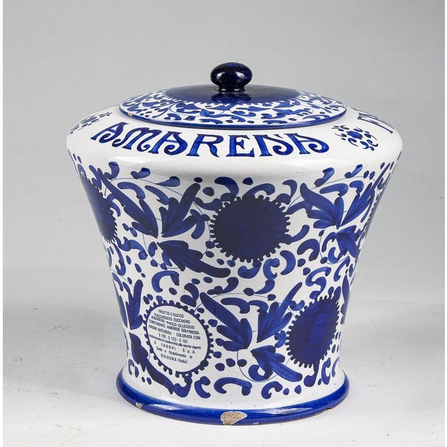 Black cherry vase with lid in ceramics. Amarena Bologna majolica by Francescani Gualdo 1950s. Category: Vases, classic...