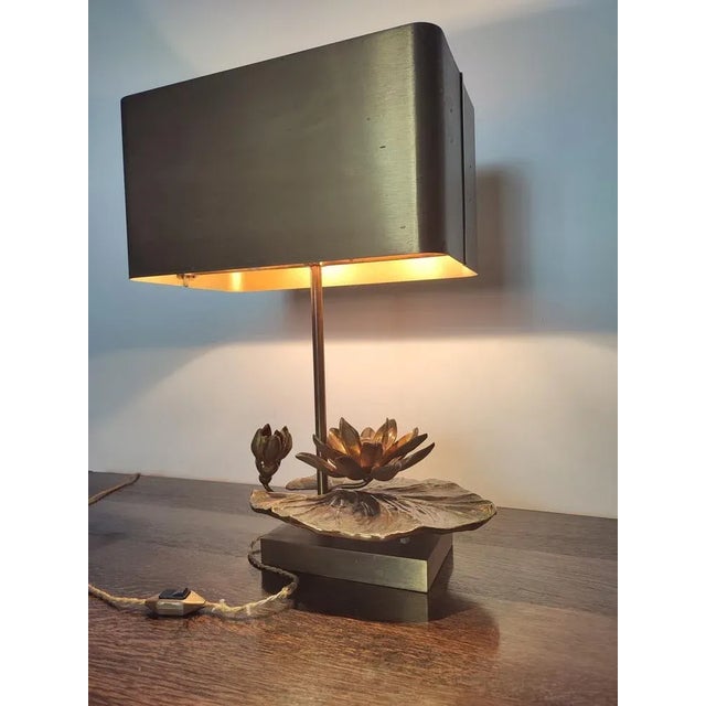 Water Lilly Table Lamp from Maison Charles, France, 1970s For Sale - Image 3 of 12