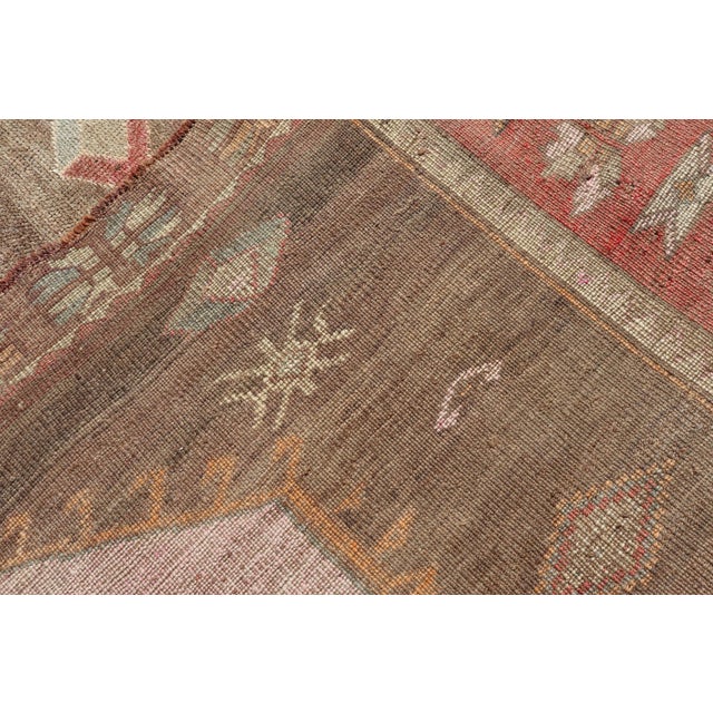 Vintage Turkish Kars Tribal Rug in Earthy Tones With Reds For Sale - Image 11 of 11
