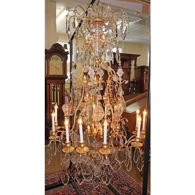 Baccarat 19th Century Palatial French Louis XV Style Chandelier Attributed to Baccarat For Sale - Image 4 of 17