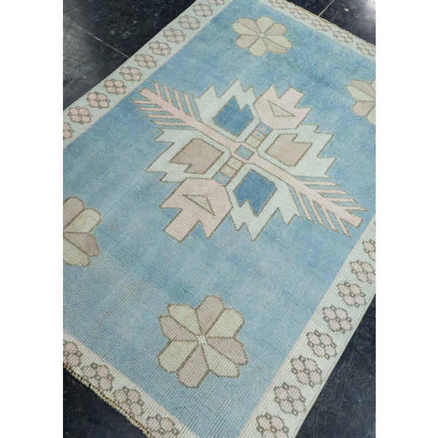 Textile Turkish Vintage Rug 3'4" x 4'8" #20693 For Sale - Image 7 of 8