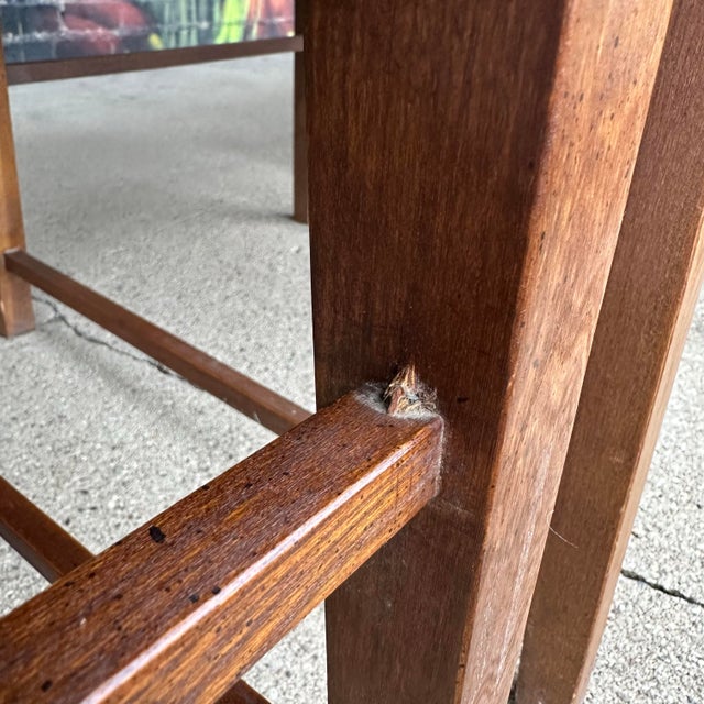 Set of 6 Walnut Founders Dining Chairs in Possible Jack Lenor Larsen Fabric For Sale - Image 11 of 12