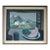 Mid-Century Modern 'Still Life With Mountain View' Vintage Original Interior Oil Painting, Framed For Sale