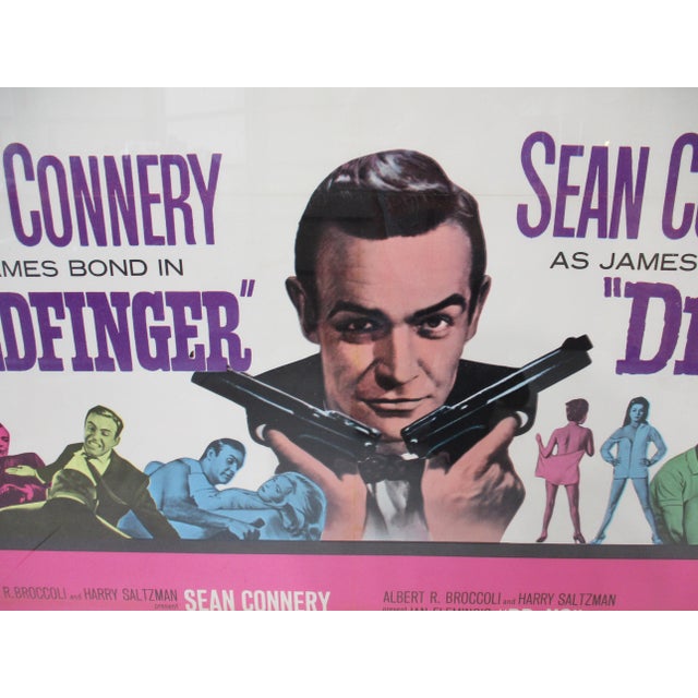 Vintage James Bond 1966 Goldfinger Dr. No Movie Theater Poster For Sale - Image 9 of 12