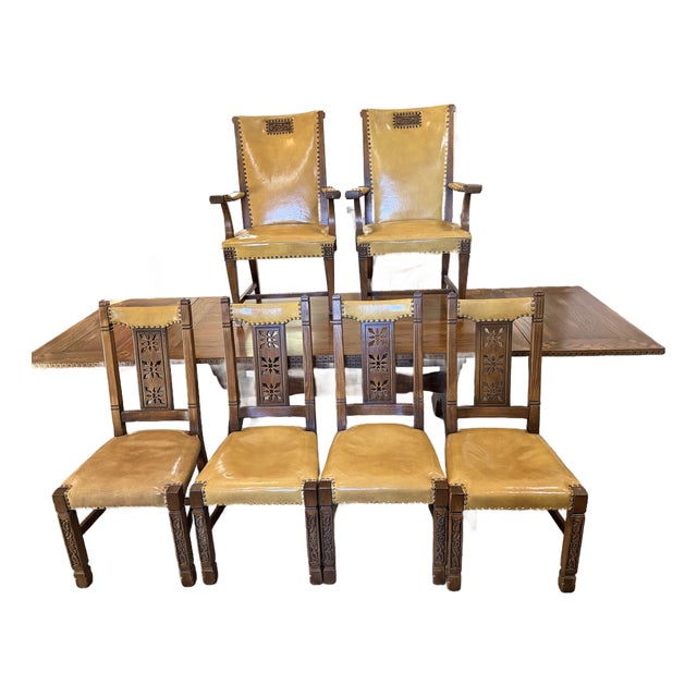 Vintage Romweber Master-Made Oak Dining Suite – Extension Table, 6 Chairs & Matching Sideboard, 1950s–60s For Sale