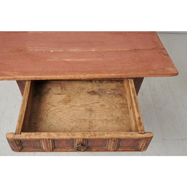 Antique Small Swedish Folk Art Table For Sale - Image 10 of 11