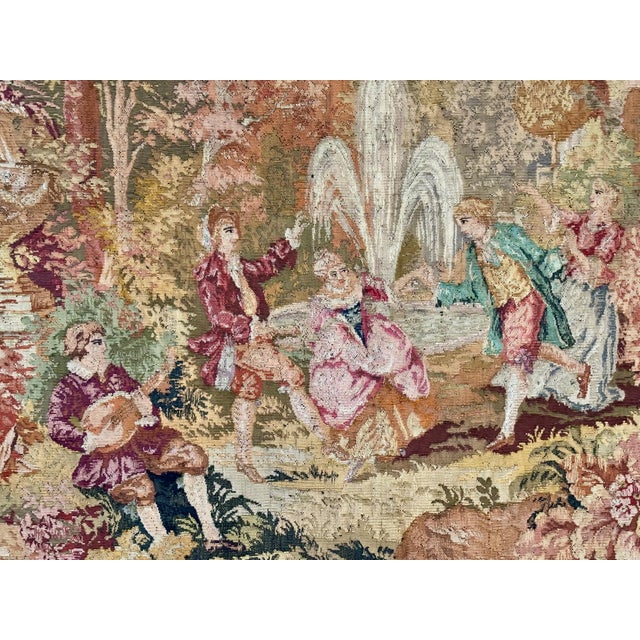 Early 20th-Century Belgian Figural Tapestry 4'4" X 4'5" For Sale - Image 4 of 7