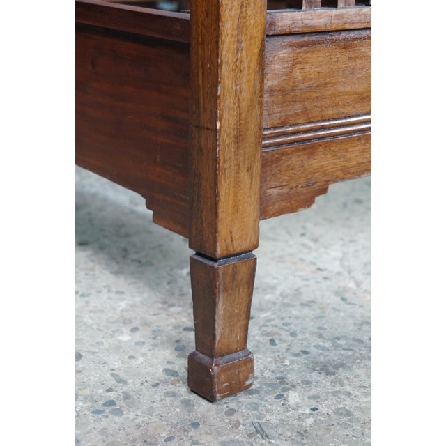 Antique Edwardian Neoclassical Style Mahogany Fruitwood Inlaid Bed Frame For Sale - Image 4 of 18