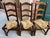 Vintage French Dining Chairs Set 6 Oak Barley Twist Rush Seat Ladder Back For Sale - Image 10 of 18